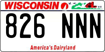 WI license plate 826NNN