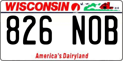 WI license plate 826NOB