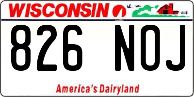 WI license plate 826NOJ