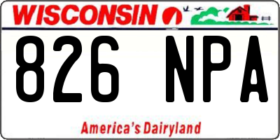 WI license plate 826NPA