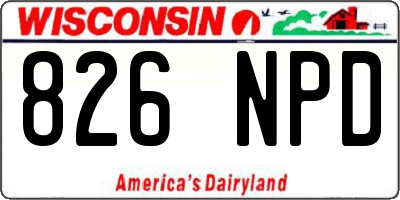 WI license plate 826NPD