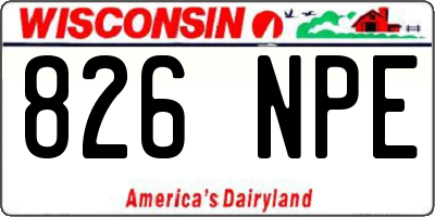 WI license plate 826NPE