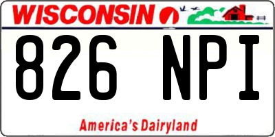 WI license plate 826NPI