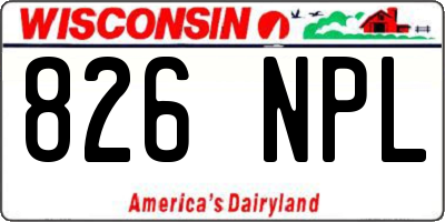 WI license plate 826NPL