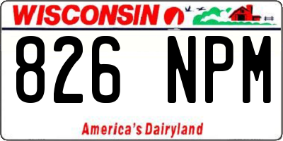 WI license plate 826NPM