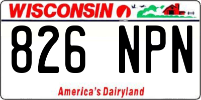 WI license plate 826NPN