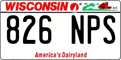 WI license plate 826NPS