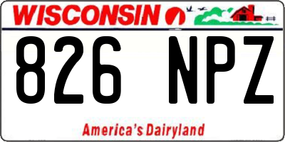 WI license plate 826NPZ
