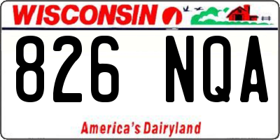 WI license plate 826NQA