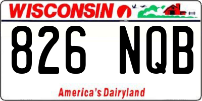 WI license plate 826NQB