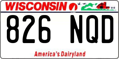WI license plate 826NQD