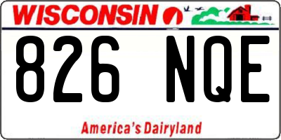 WI license plate 826NQE