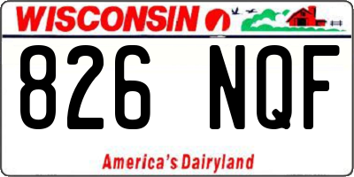 WI license plate 826NQF