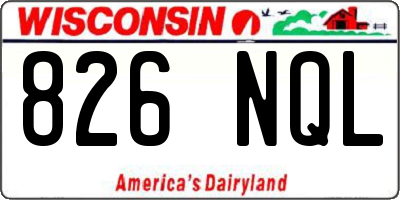 WI license plate 826NQL