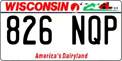 WI license plate 826NQP