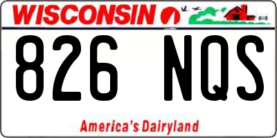 WI license plate 826NQS