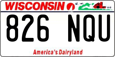 WI license plate 826NQU