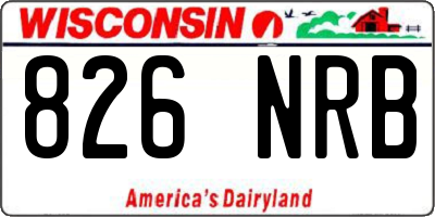 WI license plate 826NRB