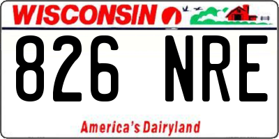 WI license plate 826NRE
