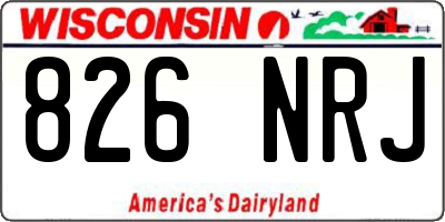 WI license plate 826NRJ