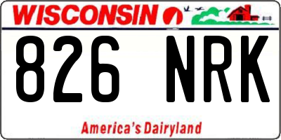 WI license plate 826NRK