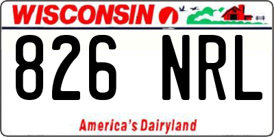 WI license plate 826NRL