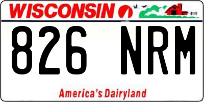 WI license plate 826NRM