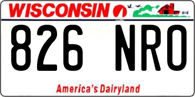 WI license plate 826NRO
