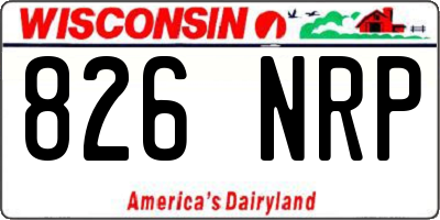 WI license plate 826NRP