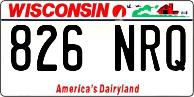 WI license plate 826NRQ