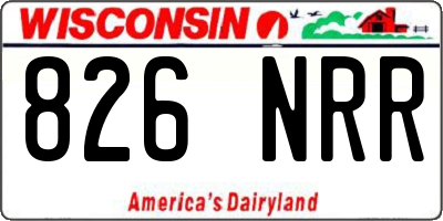 WI license plate 826NRR