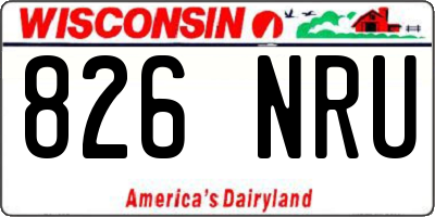WI license plate 826NRU