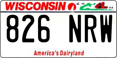 WI license plate 826NRW