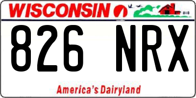 WI license plate 826NRX