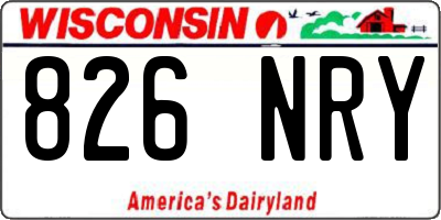 WI license plate 826NRY