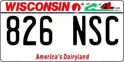 WI license plate 826NSC