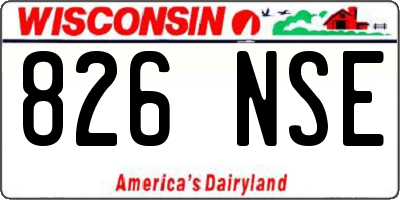 WI license plate 826NSE