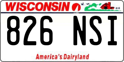 WI license plate 826NSI