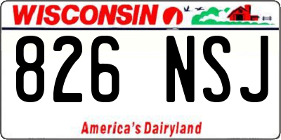 WI license plate 826NSJ