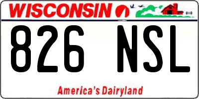 WI license plate 826NSL