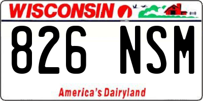 WI license plate 826NSM