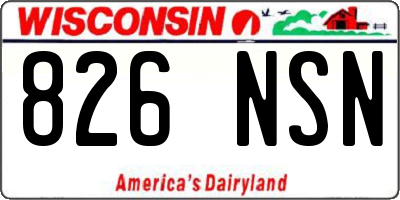 WI license plate 826NSN