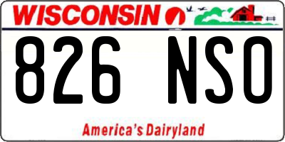 WI license plate 826NSO
