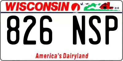 WI license plate 826NSP