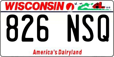 WI license plate 826NSQ