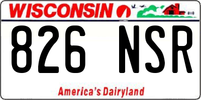 WI license plate 826NSR