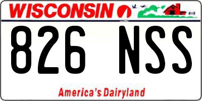 WI license plate 826NSS