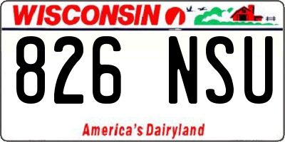 WI license plate 826NSU