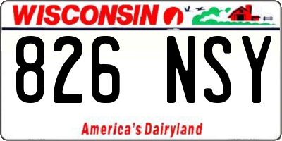 WI license plate 826NSY