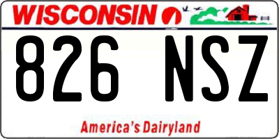 WI license plate 826NSZ